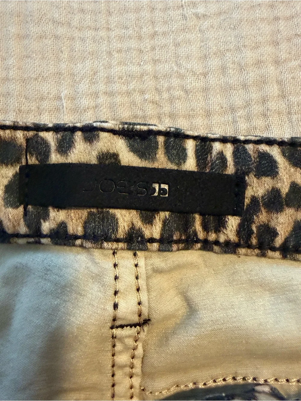 Joe’s Jeans Leopard Print High Rise Crop Boot Cut Jeans - Black/Tan - Picture 4 of 8